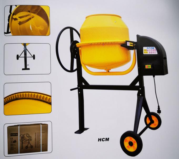 Deux roues Mini Concrete Mixer électrique 250L avec de la fonte Ring Gear 0