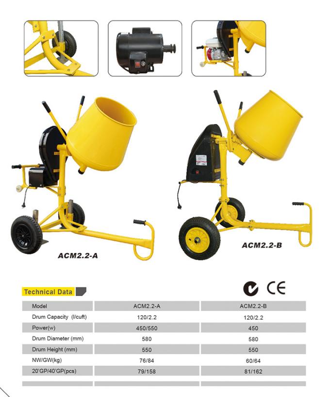 poids de 650W Mini Concrete Mixer Machine Light avec Mini Pump 1
