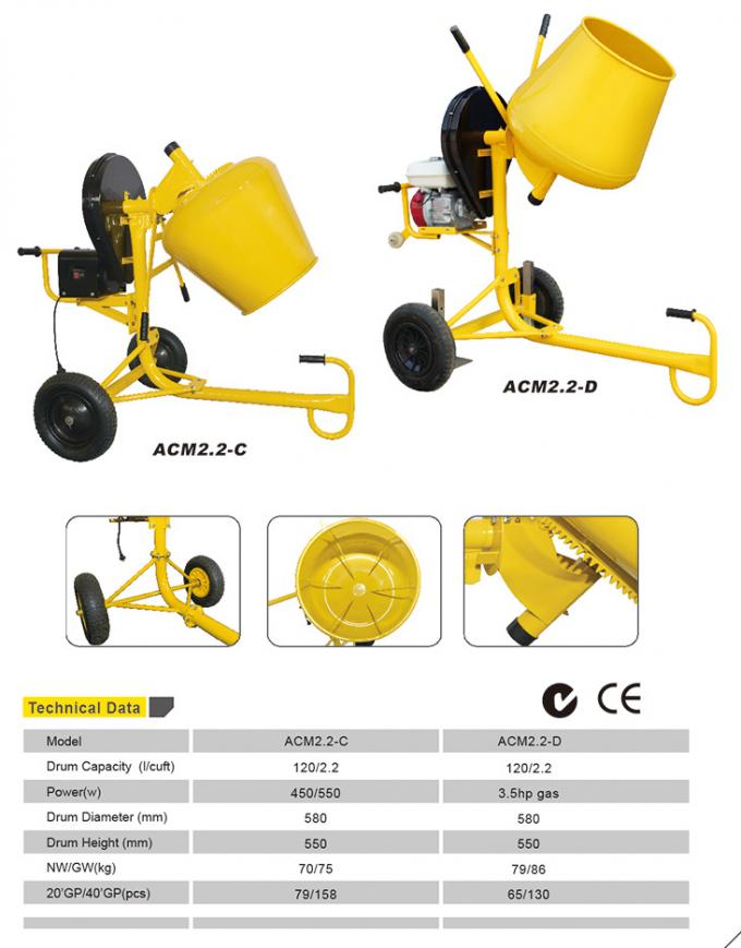 poids de 650W Mini Concrete Mixer Machine Light avec Mini Pump 2