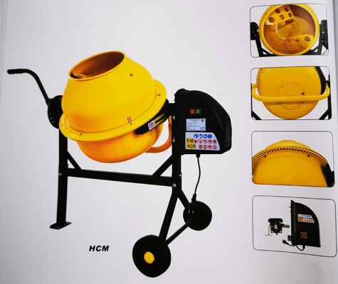 Deux roues Mini Concrete Mixer électrique 250L avec de la fonte Ring Gear