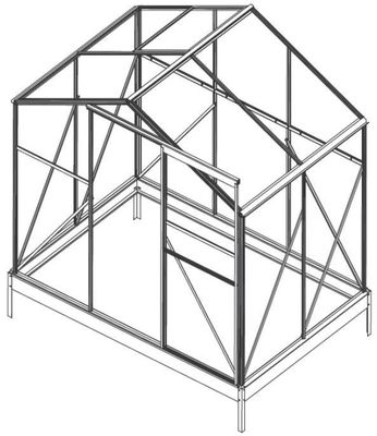Chambre verte solaire de cadre en aluminium de jardin de flèche de machines-outils de jardin de 5cm